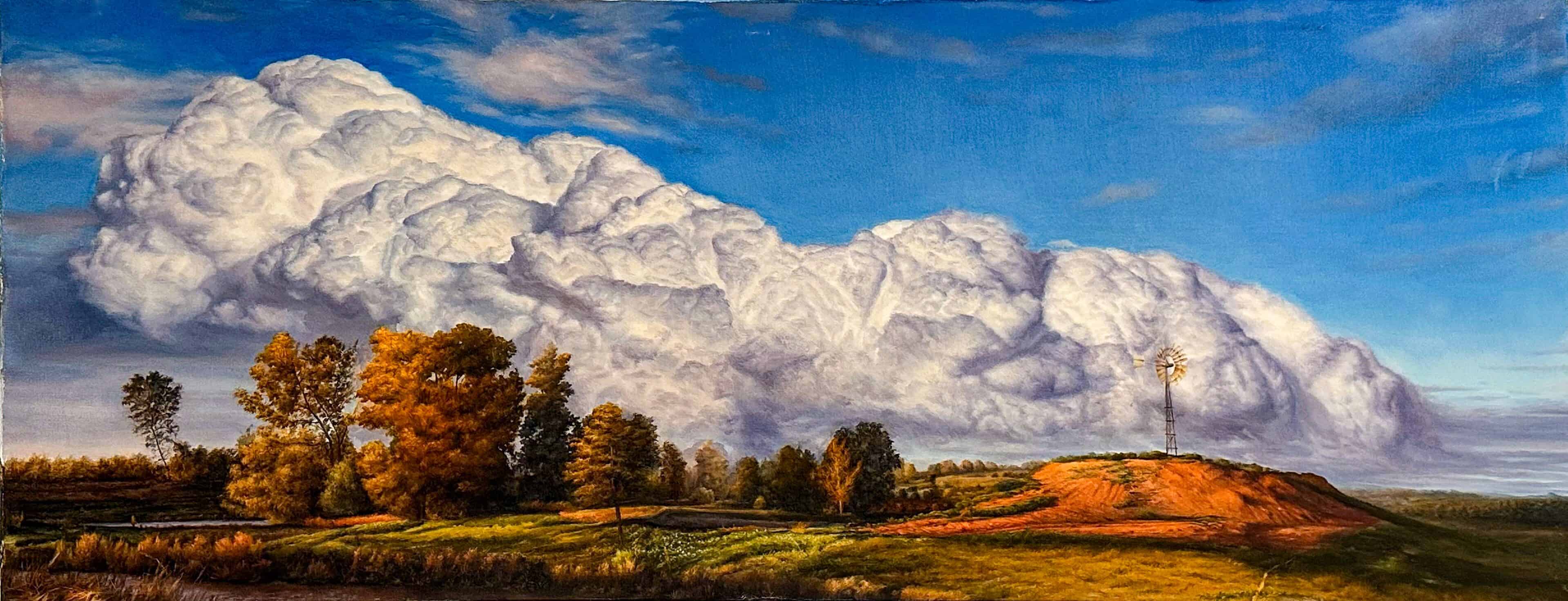 Contemporary Art. Title: A Taste of Fluff, Oil on Canvas, 18 x 46 in by Canadian artist David Shepherd.