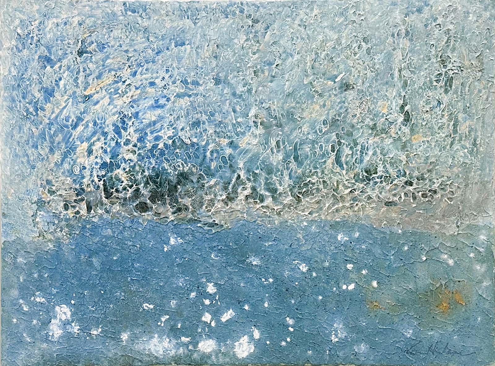 Abstract Painting. Title: Ice Bubbles, Original Acrylic 36x48 inches by Contemporary Canadian artist G Kim Hinkson.