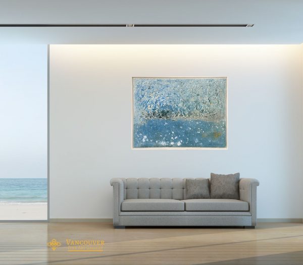 Abstract Painting. Title: Ice Bubbles, Original Acrylic 36x48 inches by Contemporary Canadian artist G Kim Hinkson.