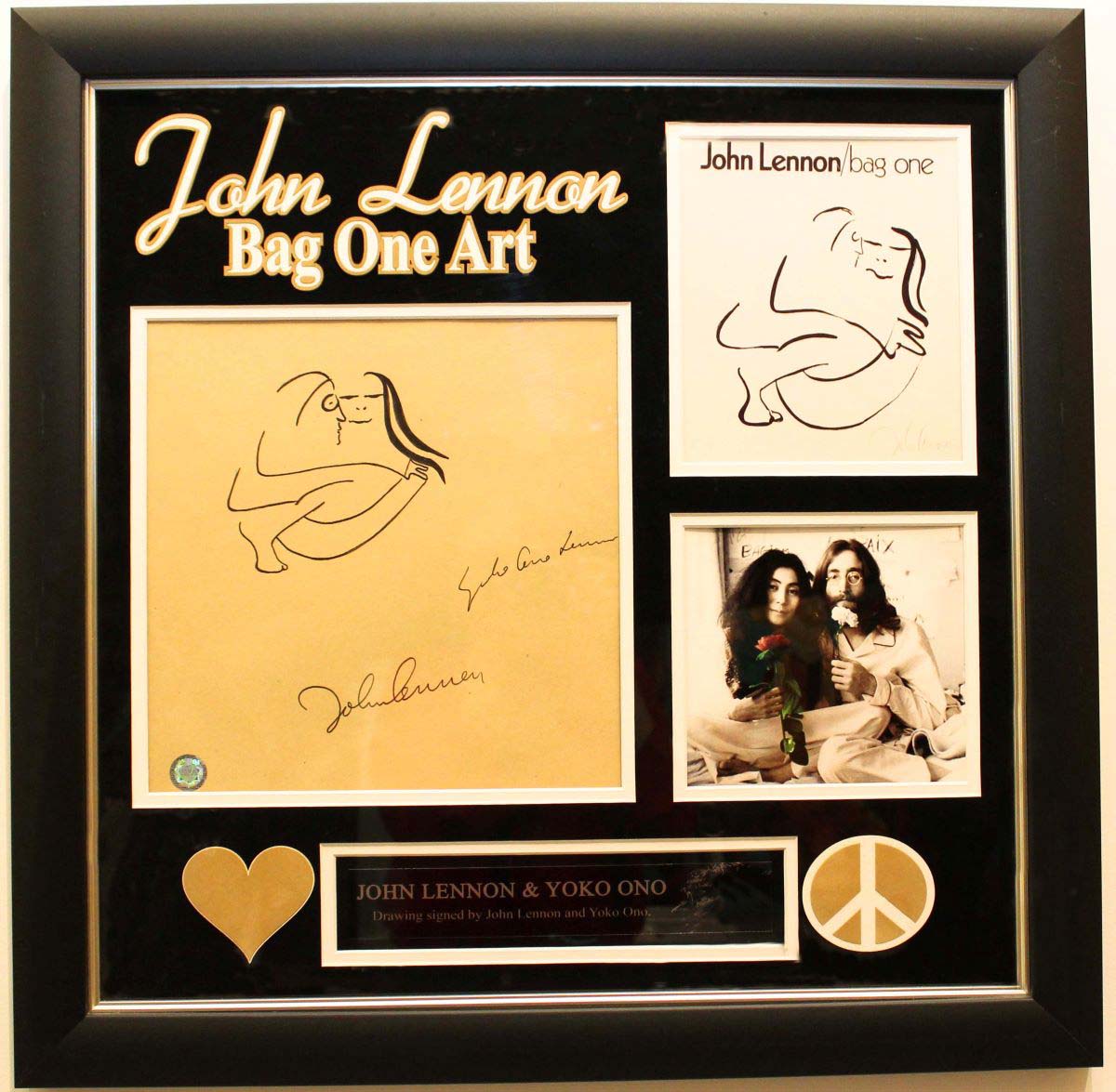 Beatles John Lennon. Title: Bag One, Original Sketch, 23x23 in by a member of the Beatles John Lennon.