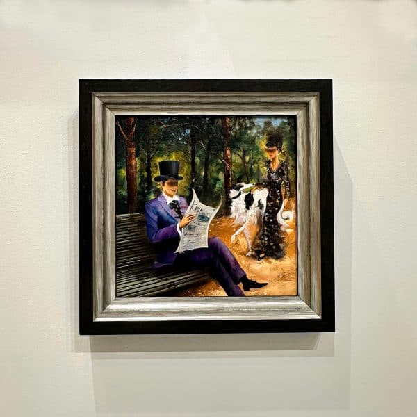 Contemporary Art. Title: Parc de Paris, Oil on Canvas, 12 x 12 in by Canadian Artist Kamiar Gajoum.