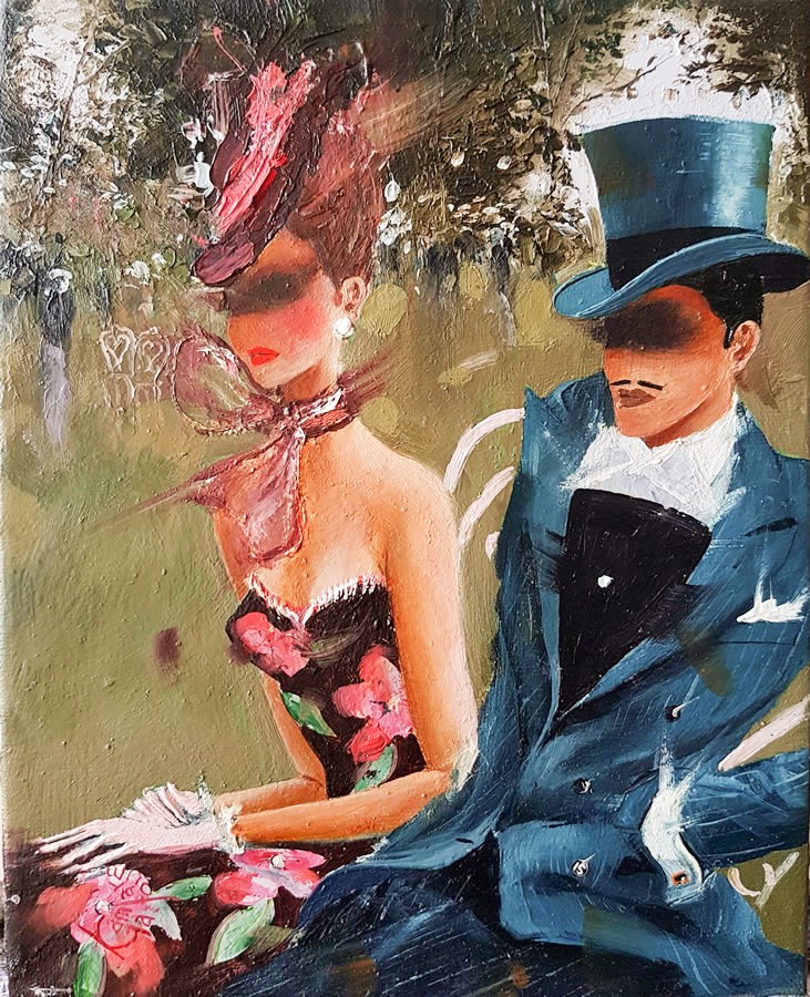 Kamiar Gajoum Le Parc Original Oil Painting 10x8