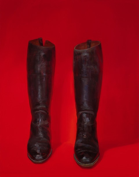 Liza Visagie-Black Boot- Original Oil Painting-28x22