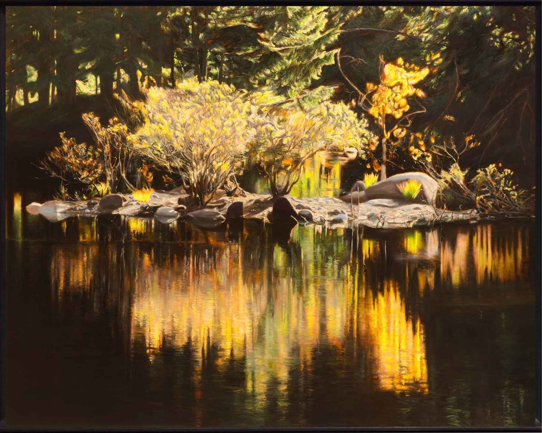 Contemporary art. Title: Dark Waters Rice Lake, Oil on Canvas, 54x68 in by Canadian artist Paul Chizik.