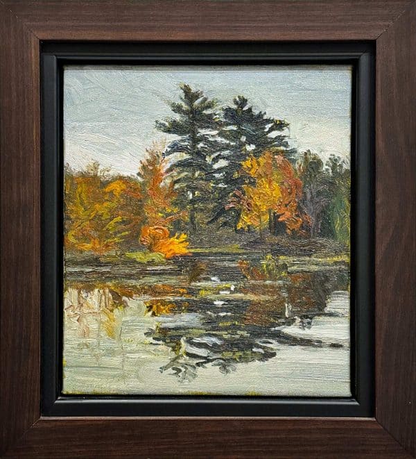 Contemporary Art. Title: Reflected Patterns of Orange, Oil on Canvas, 8 x 10 in by Contemporary Canadian Artist Paul Chizik.