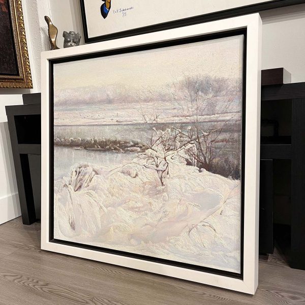 Contemporary art. Title: Western Winter Western Light, Oil on Canvas, 30x31.5 in by Canadian artist Paul Chizik.