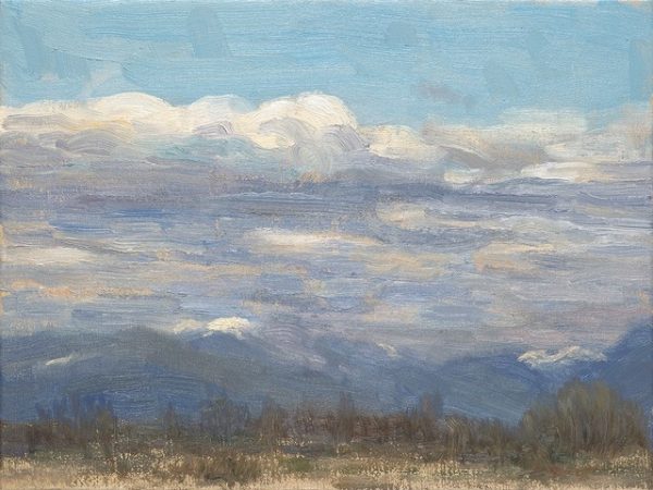 Paul Chizik Shifting Cloud Over A Northern Landscape Original Oil 9X12
