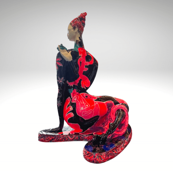 Contemporary Sculpture. Title: Lotus, Hydrostone & Paint by Contemporary Canadian artist Rudolf Sokolovski.