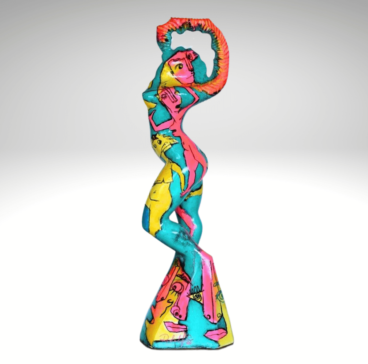 Contemporary Sculpture. Title: Saudade, Resin & Paint, 10x7x32in by Contemporary Canadian artist Rudolf Sokolovski.