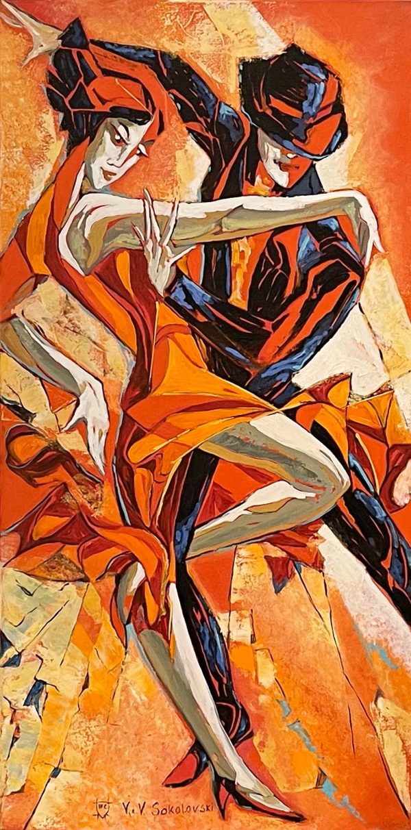 Contemporary art. Title: Rhythm Ⅰ , Original Oil Painting, 36X18 in by Valeri Sokolovski.