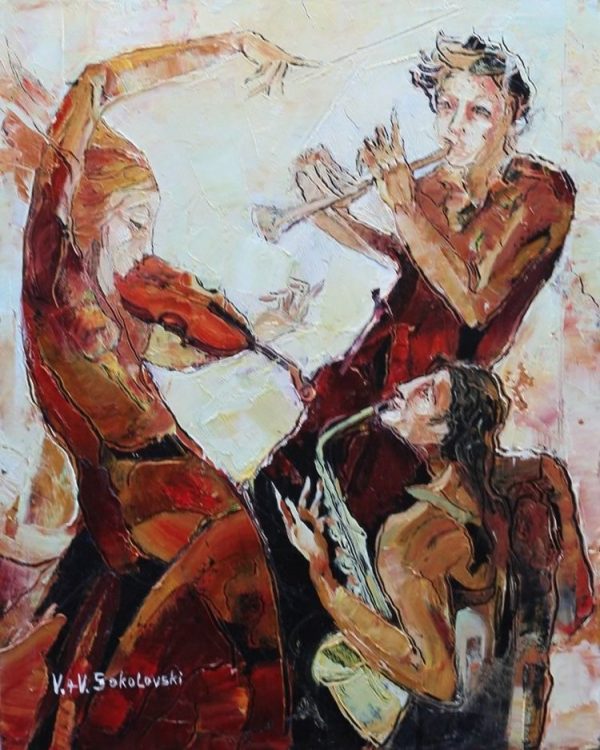 Valeri Sokolovski Trio original oil 20x16