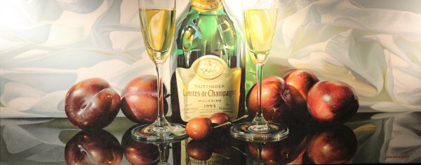Alexandrer Sheversky-Tatinger & Plums Original Oil Painting 24x60