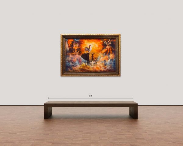 Contemporary Art. Title: Buddhas Voice, original Oil, 50x70 Framed by Canadian Artist Cecilia Aisin-Gioro.