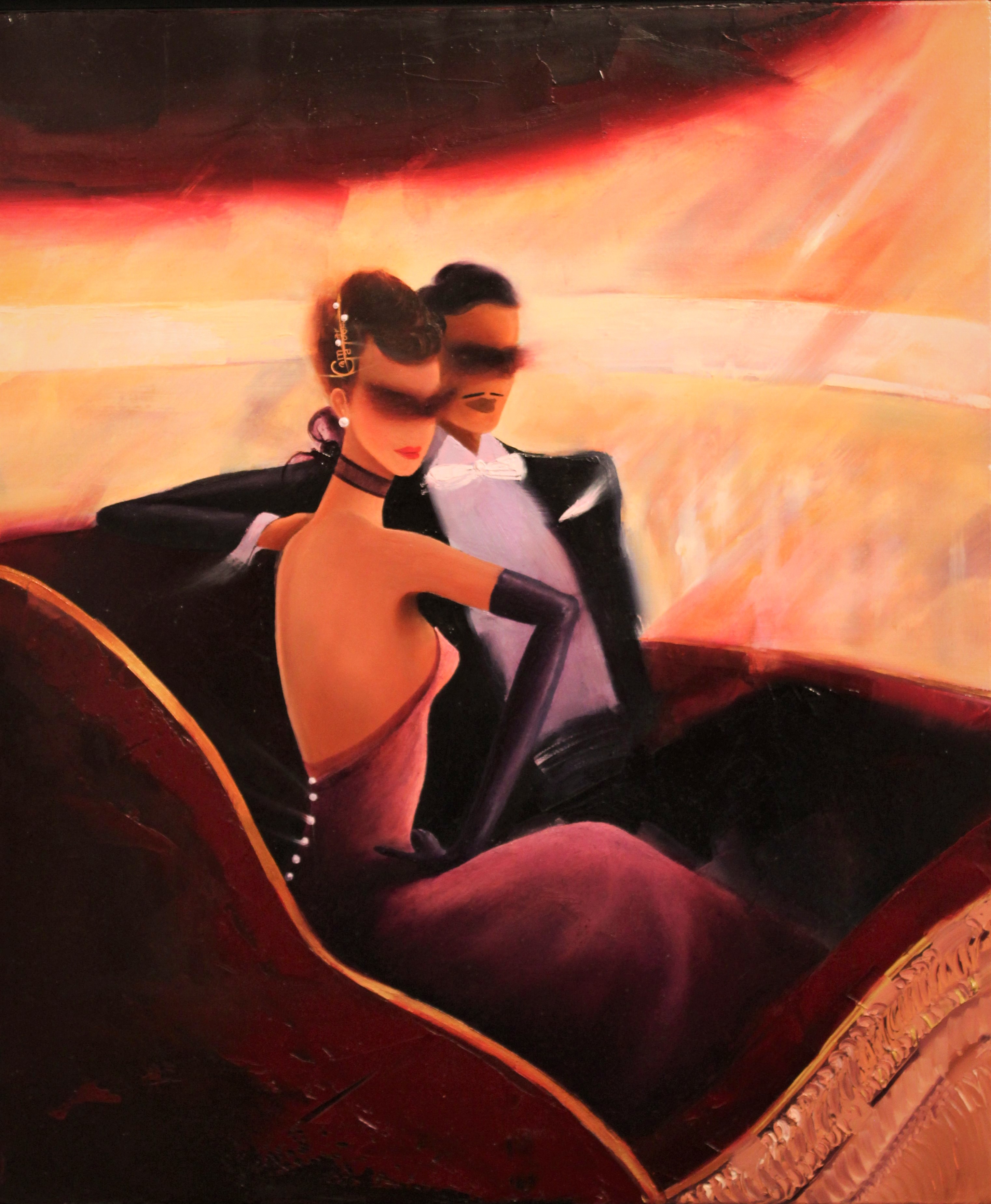 Kamiar Gajoum The Opera Box II Original Oil Painting 24x20