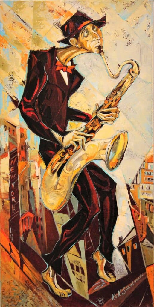 Sax On The Roof - Vancouver Fine Art Gallery - Valeri Sokolovski