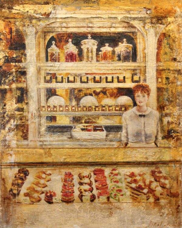 Angelinas Paris Original Mixed Media 30x24 Janice McLean