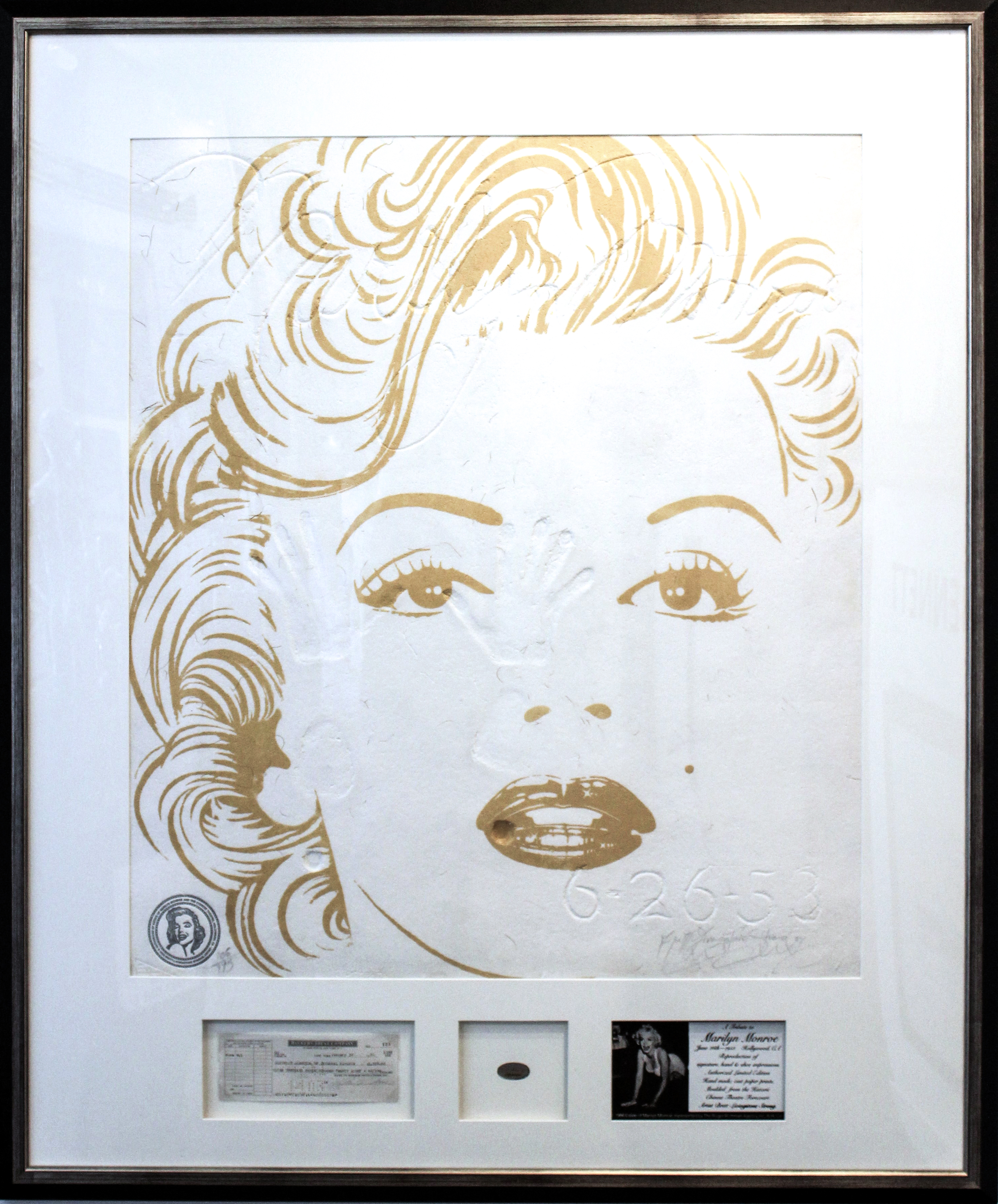 Portrait Of Marilyn Monroe With Original Check-Original Check With L.E Print-38x34
