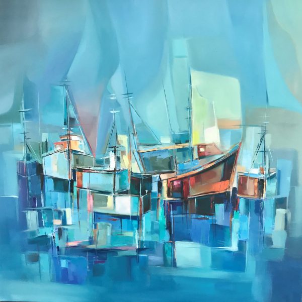 Farahnaz Samari Living on th Edge 5 Oil on Canvas 36x36