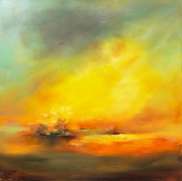 Farahnaz Samari-Sunset-Original Oil Painting 36x36