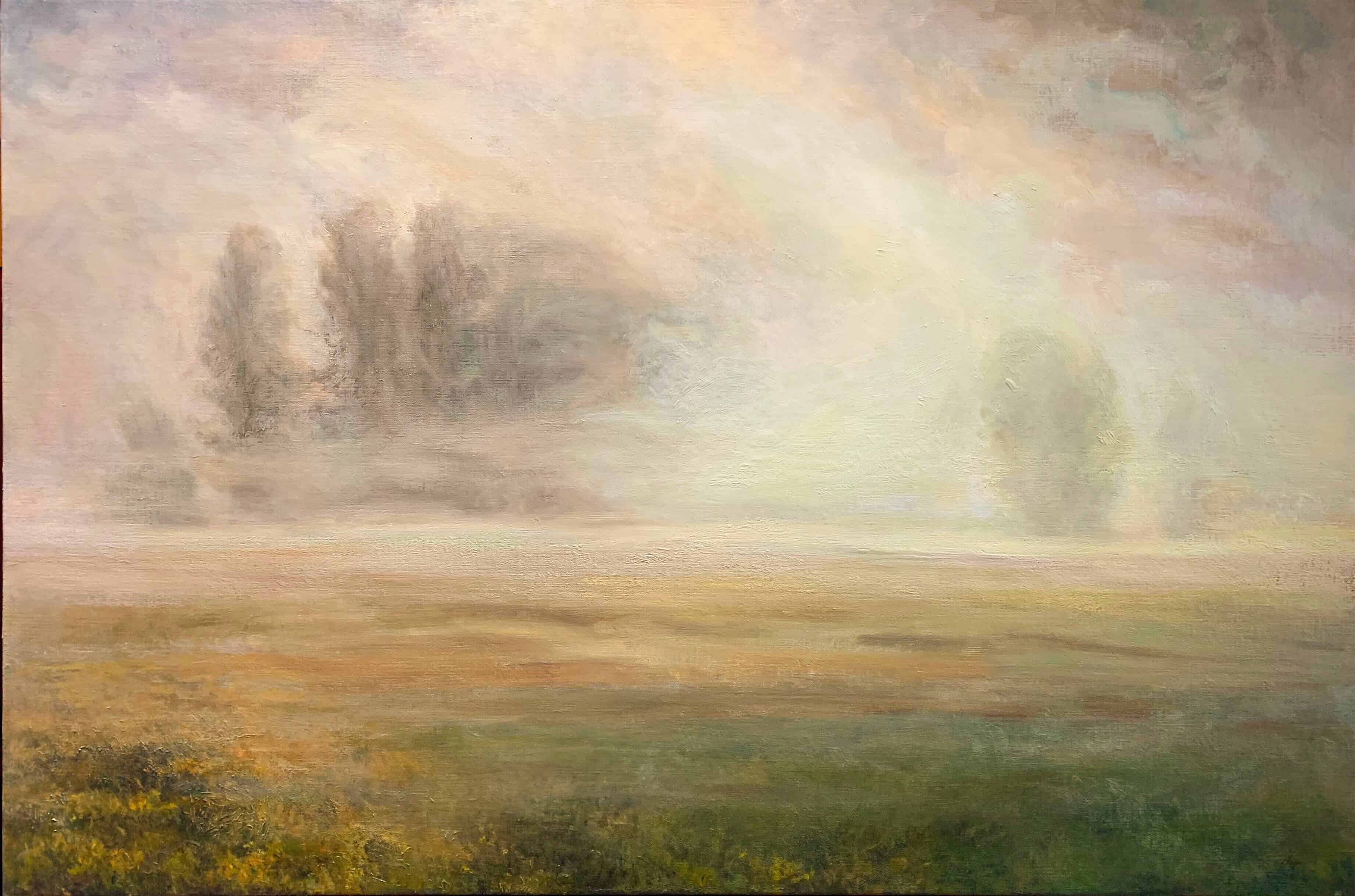Contemporary Art. Title: Morning Interlude, Oil on Canvas, 30x45 in by Canadian artist Liza Visagie.