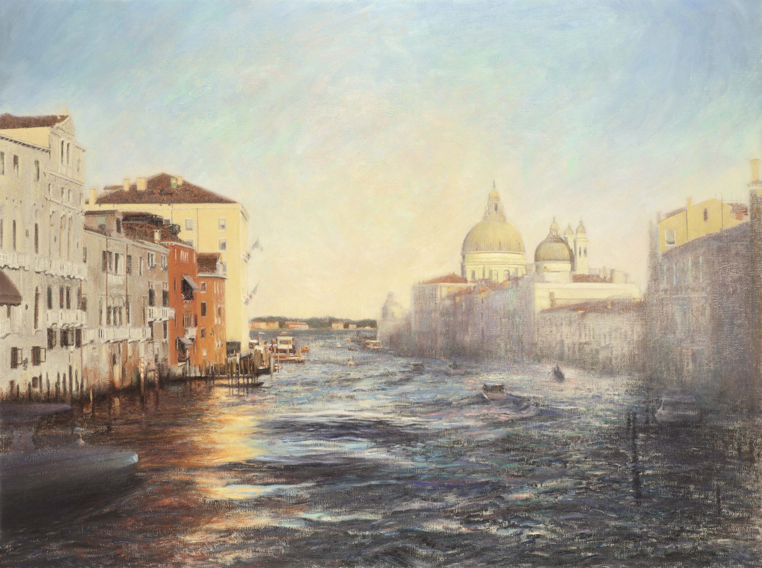 Contemporary art. Title: Grand Canal, Oil on Canvas, 54x72 in by Canadian artist Paul Chizik.