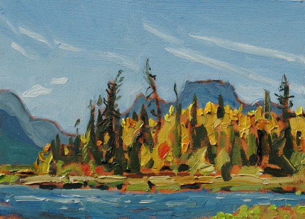 Pilot Peak From Vermillion Lake Oil Painting 5x7 Dennis Brown