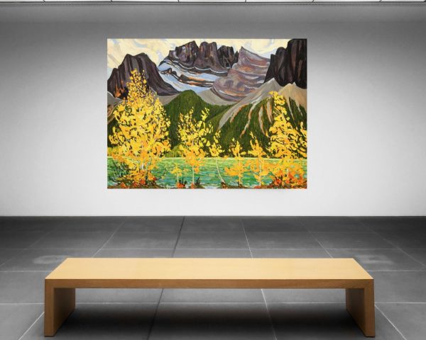 Rockies In Fall Oil Painting 36x48 Dennis Brown Gallery View