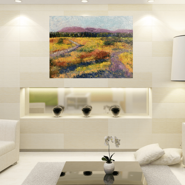 Anastasia Fedorova. Velvet Paths. Original Oil. 30x40. Landscape Painting on the Livingroom Wall