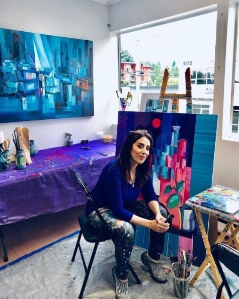 Canadian Artist Farahnaz Samari Live Painting