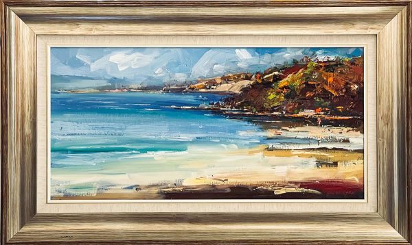Landscape Painting. Title: Shoreline 2-Original Oil 12x24 inches Framed by Contemporary Canadian Artist Alexander Sheversky.