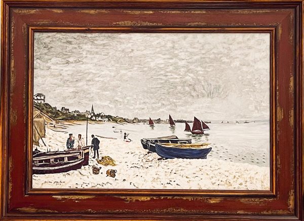 Replica Painting. Title: The Beach at Sainte Adresse 1867 - Claude Monet 20x30 inches by Cosimo Geracitano