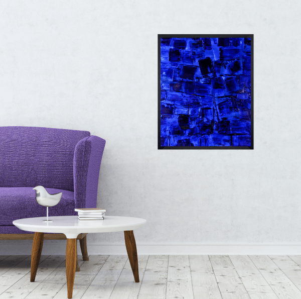 Abstract Art. Title: Indigo, by Contemporary Canadian Artist David Hovan.