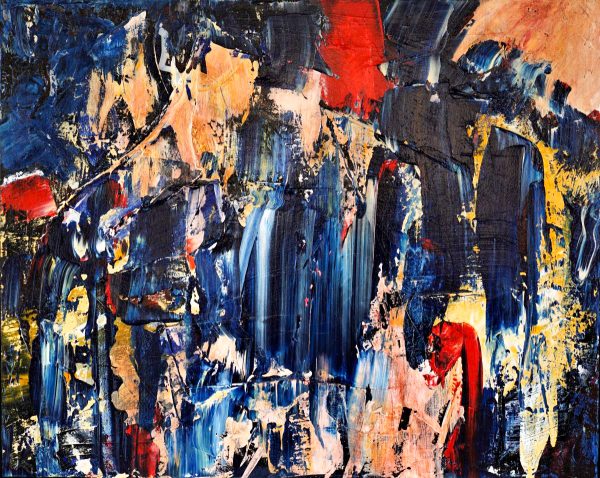 Abstract Art. Title: Break Free, Acrylic on Canvas, 24x36 in by Contemporary Canadian Artist David Hovan.