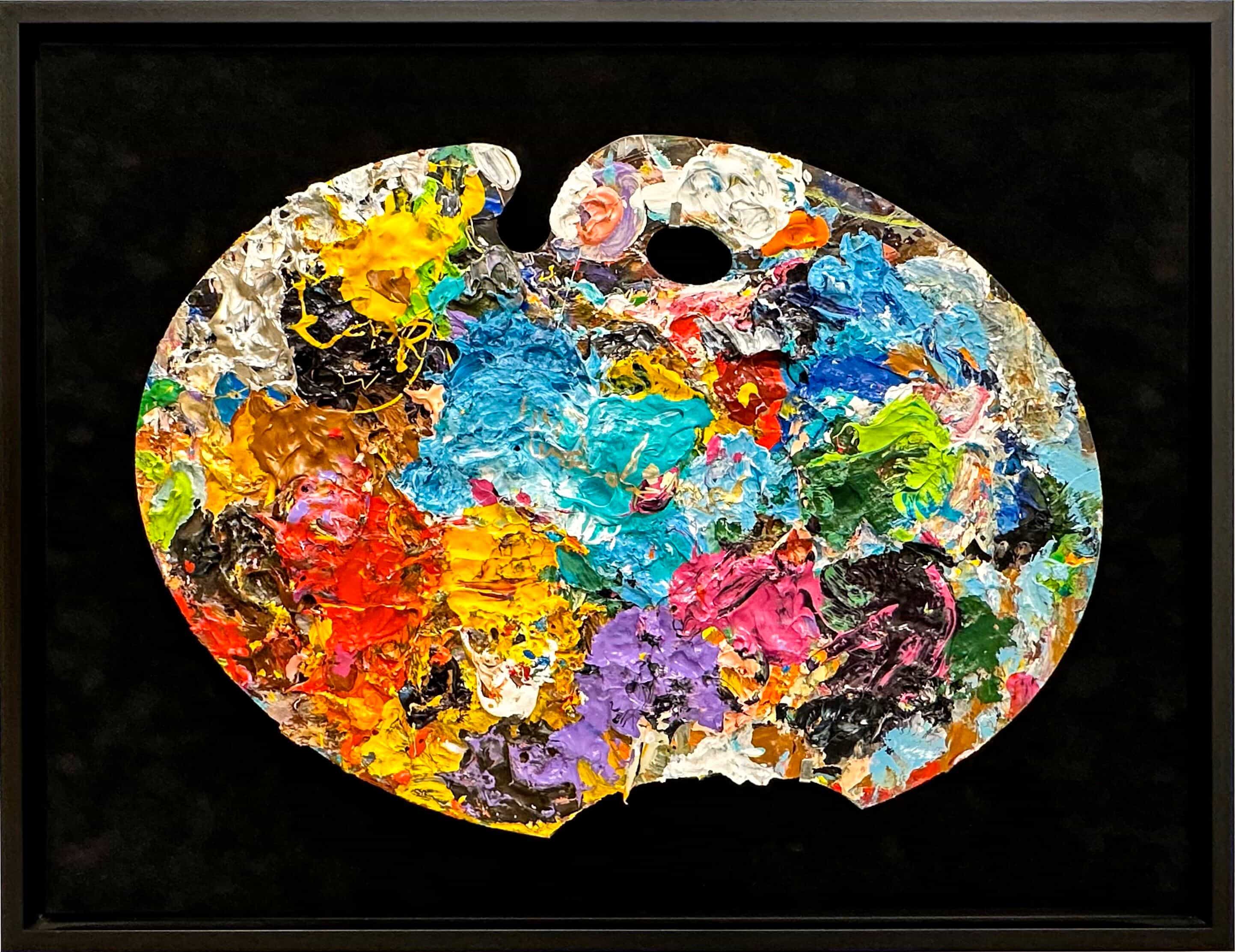Contemporary art. Title: Oval Palette, Acrylic, 16 x 22 in by Davood Roostaei.