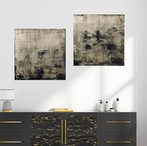 Contemporary art. Title: Mono in Stereo, 22x22 in/each- Mixed Media by Contemporary Canadian artist David Graff.
