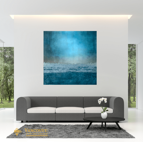 Contemporary art. Title: Wave Theory #2-48x48 in, Mixed Media by Contemporary Canadian artist David Graff.