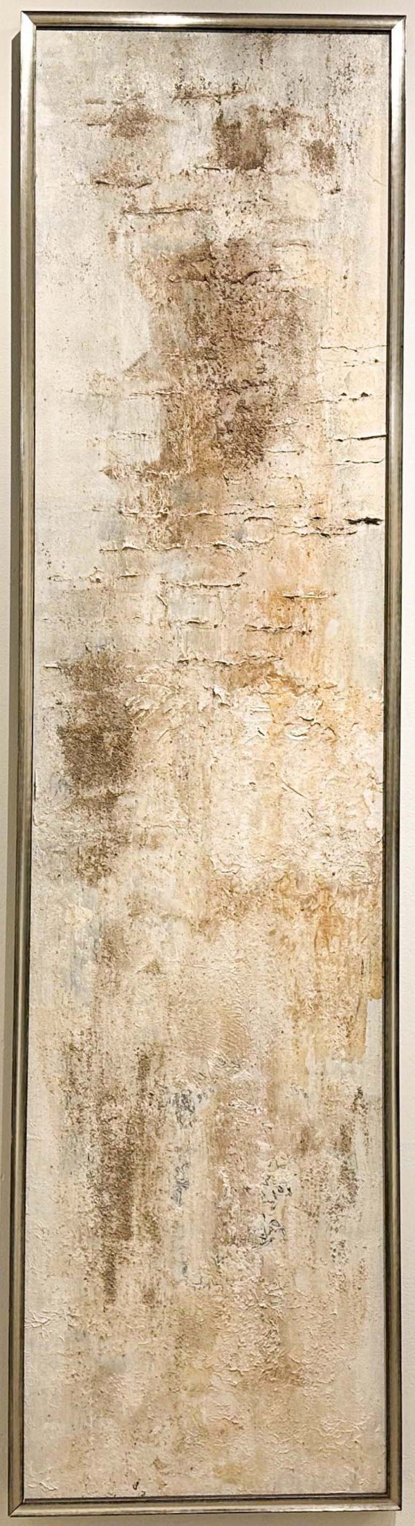 Abstract Art. Title: Crema, Mixed Media, 18x72 inches by Contemporary Canadian Artist G Kim Hinkson.