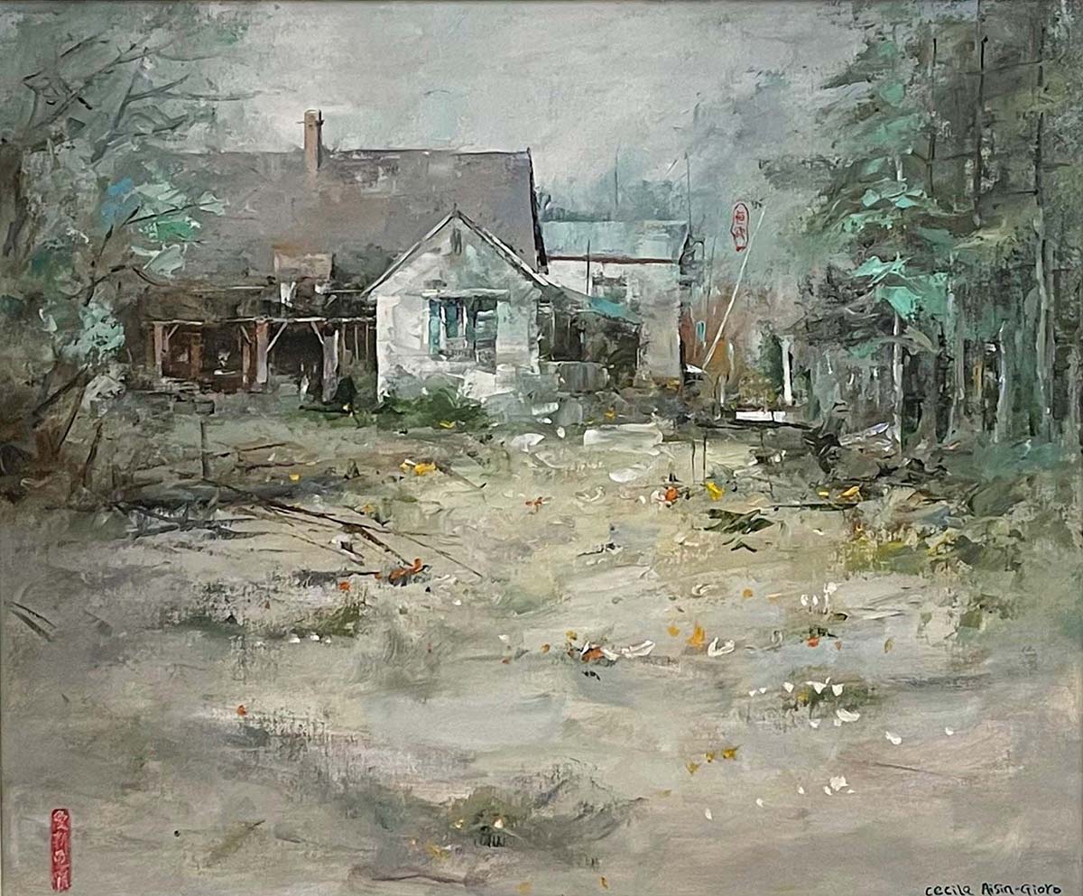 Contemporary Art. Title: The House, Original Oil, 20x24 in by Canadian Artist Cecilia Aisin-Gioro.