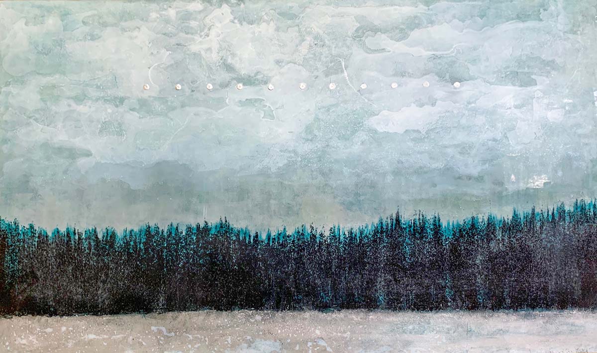 Contemporary art. Title: Wintersleep, Mixed Media, 24x40 in by Contemporary Canadian artist David Graff.