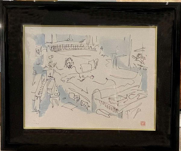 Beatles John Lennon. Title: Sleepless Night, LE Serigraph 1997, 21x27 in, Framed by a member of the Beatles John Lennon.