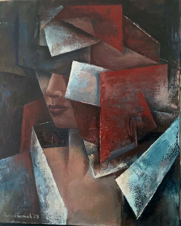 Contemporary Art. Title: Portrait, Oil on Canvas, 20x16 in by artist Evren Temel.