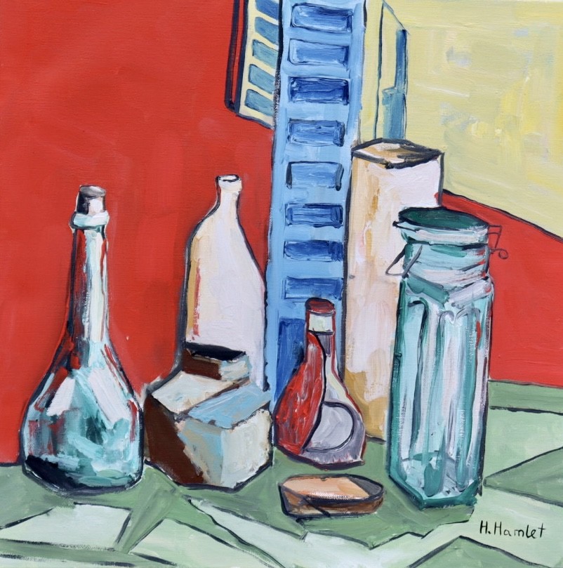 Contemporary Art. Title: Still Life, Oil on Canvas, 18 x 18 in by Canadian artist Hamlet.