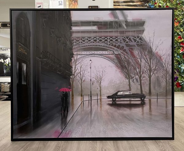 Contemporary Art. Title: À Paris, Oil on Canvas, 48 x 60 in by Canadian Artist Kamiar Gajoum.