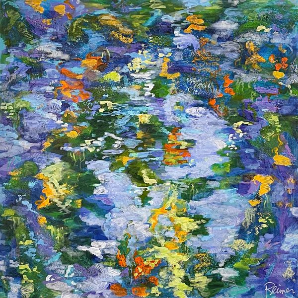 Abstract Art. Title: Ophelia's Dream III, 36x36 inches by Contemporary Canadian Artist Christine Reimer.