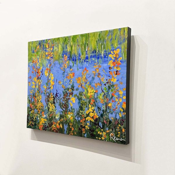 Abstract Art. Title: Peaceful Marsh, Acrylic, 24x36 in by Contemporary Canadian Artist Christine Reimer.
