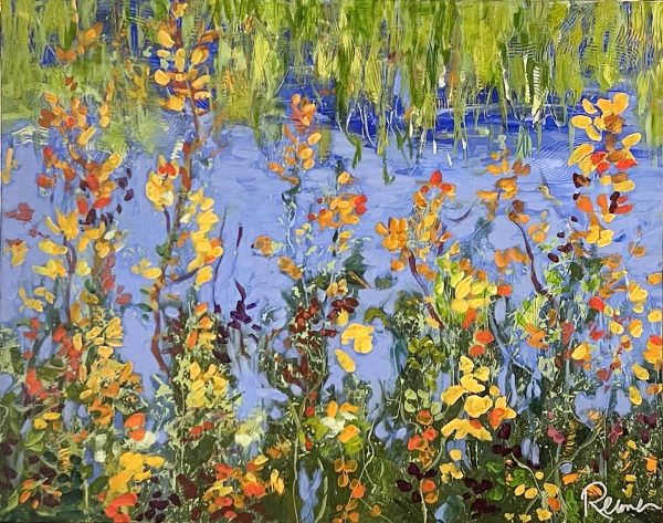 Abstract Art. Title: Peaceful Marsh, Acrylic, 24x36 in by Contemporary Canadian Artist Christine Reimer.