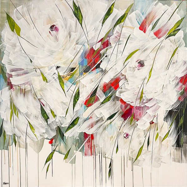 Contemporary art. Title: Nova Rouge, 48 x 48 in, Acrylic on Canvas by Canadian artist Shirley Thompson.