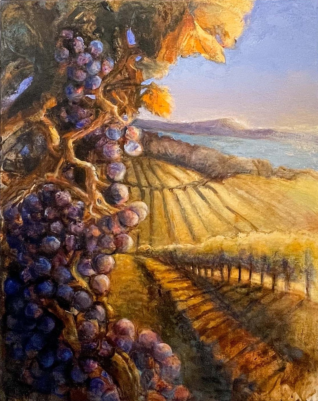 Contemporary art. Title: Vino, Acrylic on Canvas, 30 x 24 inches by Canadian Artist Janice McLean.