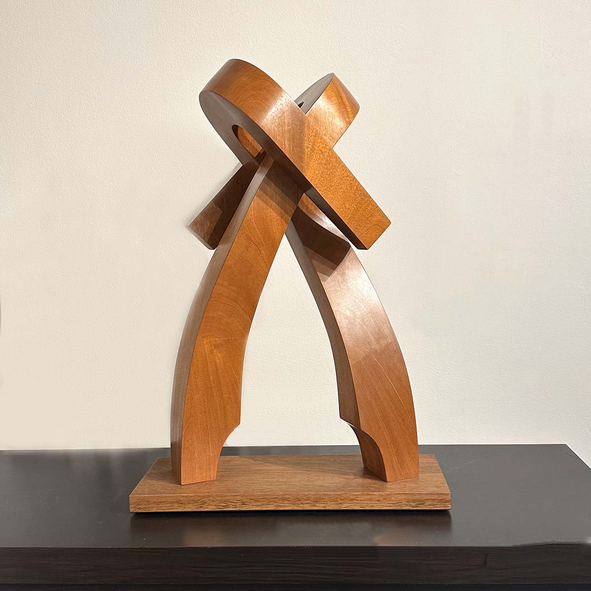 Contemporary Sculpture. Title: Contradiction, Mahogany, 24x15x10 in by Canadian artist Serge Mozhnevsky.