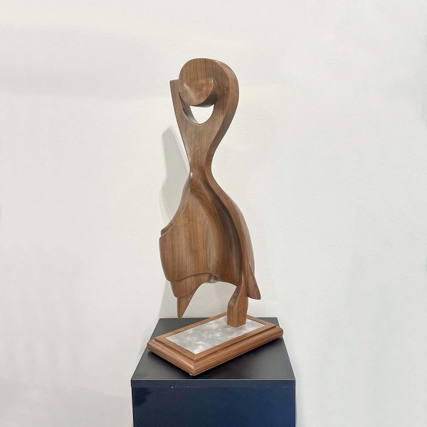 Contemporary Sculpture. Title: In Love with Dance, Black Walnut, 28x12x10 by Canadian sculptor Serge Mozhnevsky.